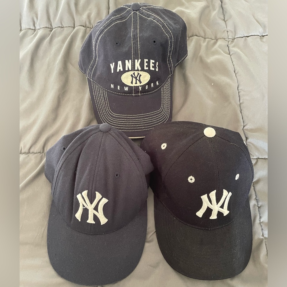 New York Yankees Hat Bundle – 3 Snapbacks (2 Authentic, 1 Extra)